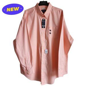 18.5 36/37 Dress Shirt Light Orange Traditional Fit New Mens Traveler Cotton Nwt